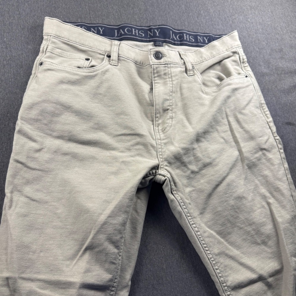 Jachs NY Mens Slim Fit 5-Pocket Pants Light Khaki Tan 34x30